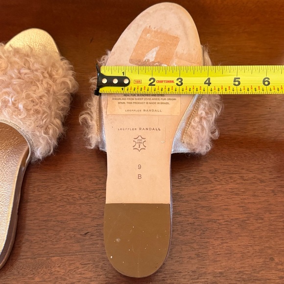 Loeffler Randall Domino Shearling Sheep Fur Slide Sandal - Pink / Rose Gold - Picture 10 of 16
